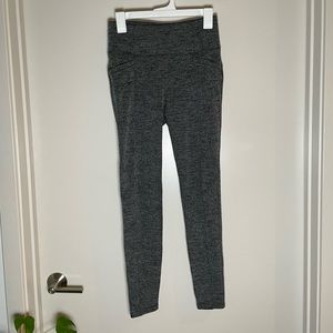 Athleta Black and White Textured Pocket Leggings